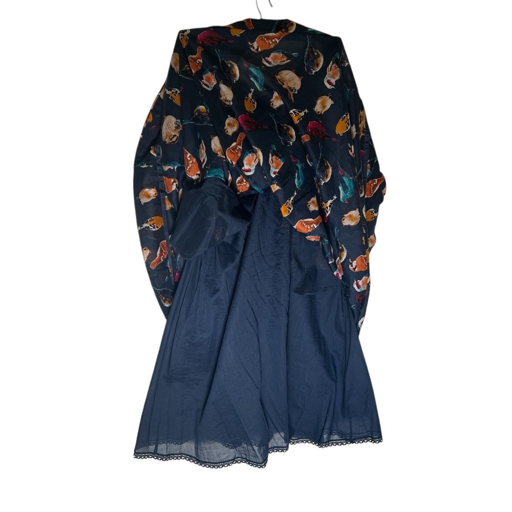 Maeve Navy Native Birds Print Strapless Midi Dress - Picture 7 of 9